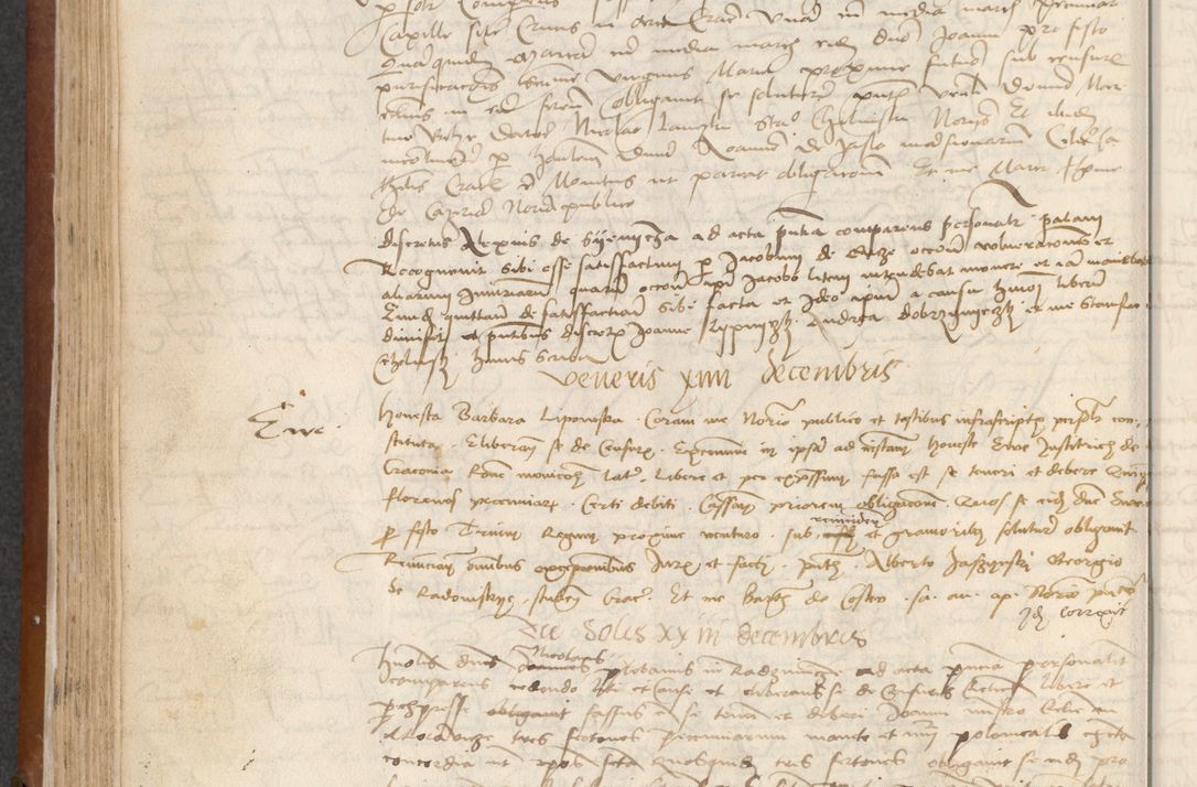 Zdjęcie nr 156 dla obiektu archiwalnego: [Acta] obligationum coram reverendo patre domino Thoma Rosnowsky canonico et offi[ciali C]racoviensi generali [a]d annum Domini 1514, [ind]itione secunda, pontificatus sanctissimi in Christo patris domini nostro domini Leonis divina providencia pape decimi moderni. Anno sue sanctitatis aduc ad 19 Marcii [...] primo secundis fatibus et felici sidere suum per manu Bronislaidis telluris Ursonici recipiunt et dii faveant ceptis