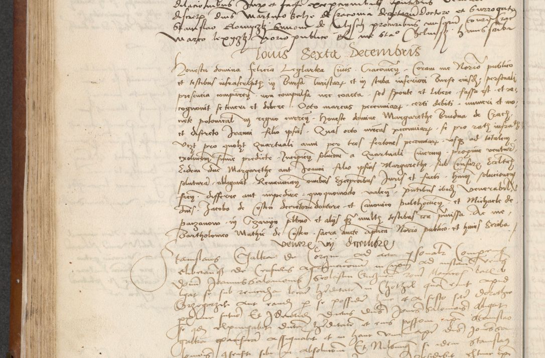 Zdjęcie nr 152 dla obiektu archiwalnego: [Acta] obligationum coram reverendo patre domino Thoma Rosnowsky canonico et offi[ciali C]racoviensi generali [a]d annum Domini 1514, [ind]itione secunda, pontificatus sanctissimi in Christo patris domini nostro domini Leonis divina providencia pape decimi moderni. Anno sue sanctitatis aduc ad 19 Marcii [...] primo secundis fatibus et felici sidere suum per manu Bronislaidis telluris Ursonici recipiunt et dii faveant ceptis