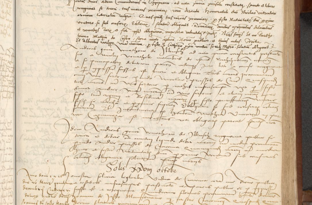 Zdjęcie nr 145 dla obiektu archiwalnego: [Acta] obligationum coram reverendo patre domino Thoma Rosnowsky canonico et offi[ciali C]racoviensi generali [a]d annum Domini 1514, [ind]itione secunda, pontificatus sanctissimi in Christo patris domini nostro domini Leonis divina providencia pape decimi moderni. Anno sue sanctitatis aduc ad 19 Marcii [...] primo secundis fatibus et felici sidere suum per manu Bronislaidis telluris Ursonici recipiunt et dii faveant ceptis