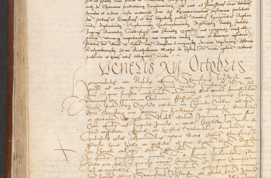 Zdjęcie nr 142 dla obiektu archiwalnego: [Acta] obligationum coram reverendo patre domino Thoma Rosnowsky canonico et offi[ciali C]racoviensi generali [a]d annum Domini 1514, [ind]itione secunda, pontificatus sanctissimi in Christo patris domini nostro domini Leonis divina providencia pape decimi moderni. Anno sue sanctitatis aduc ad 19 Marcii [...] primo secundis fatibus et felici sidere suum per manu Bronislaidis telluris Ursonici recipiunt et dii faveant ceptis