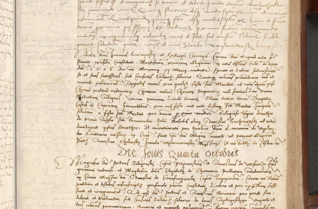 Zdjęcie nr 139 dla obiektu archiwalnego: [Acta] obligationum coram reverendo patre domino Thoma Rosnowsky canonico et offi[ciali C]racoviensi generali [a]d annum Domini 1514, [ind]itione secunda, pontificatus sanctissimi in Christo patris domini nostro domini Leonis divina providencia pape decimi moderni. Anno sue sanctitatis aduc ad 19 Marcii [...] primo secundis fatibus et felici sidere suum per manu Bronislaidis telluris Ursonici recipiunt et dii faveant ceptis