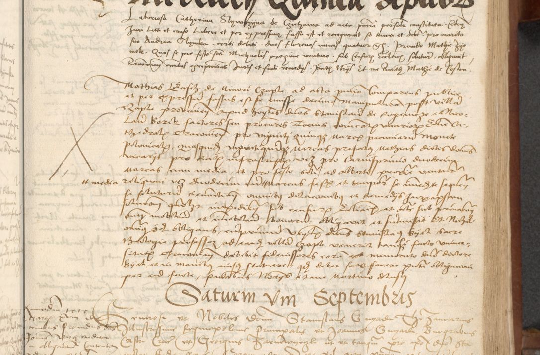 Zdjęcie nr 133 dla obiektu archiwalnego: [Acta] obligationum coram reverendo patre domino Thoma Rosnowsky canonico et offi[ciali C]racoviensi generali [a]d annum Domini 1514, [ind]itione secunda, pontificatus sanctissimi in Christo patris domini nostro domini Leonis divina providencia pape decimi moderni. Anno sue sanctitatis aduc ad 19 Marcii [...] primo secundis fatibus et felici sidere suum per manu Bronislaidis telluris Ursonici recipiunt et dii faveant ceptis