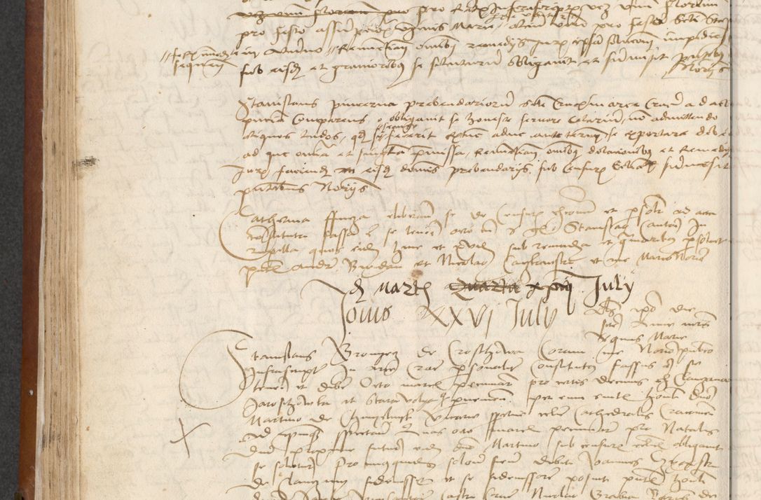 Zdjęcie nr 126 dla obiektu archiwalnego: [Acta] obligationum coram reverendo patre domino Thoma Rosnowsky canonico et offi[ciali C]racoviensi generali [a]d annum Domini 1514, [ind]itione secunda, pontificatus sanctissimi in Christo patris domini nostro domini Leonis divina providencia pape decimi moderni. Anno sue sanctitatis aduc ad 19 Marcii [...] primo secundis fatibus et felici sidere suum per manu Bronislaidis telluris Ursonici recipiunt et dii faveant ceptis