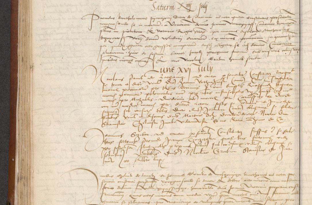 Zdjęcie nr 124 dla obiektu archiwalnego: [Acta] obligationum coram reverendo patre domino Thoma Rosnowsky canonico et offi[ciali C]racoviensi generali [a]d annum Domini 1514, [ind]itione secunda, pontificatus sanctissimi in Christo patris domini nostro domini Leonis divina providencia pape decimi moderni. Anno sue sanctitatis aduc ad 19 Marcii [...] primo secundis fatibus et felici sidere suum per manu Bronislaidis telluris Ursonici recipiunt et dii faveant ceptis