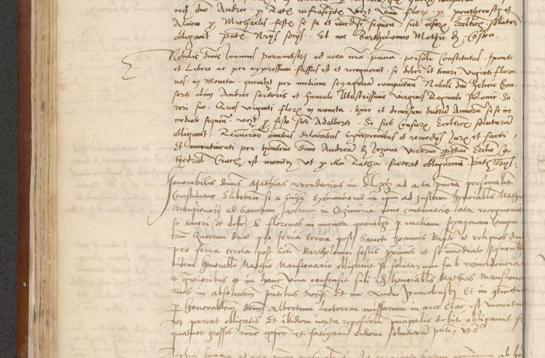 Zdjęcie nr 110 dla obiektu archiwalnego: [Acta] obligationum coram reverendo patre domino Thoma Rosnowsky canonico et offi[ciali C]racoviensi generali [a]d annum Domini 1514, [ind]itione secunda, pontificatus sanctissimi in Christo patris domini nostro domini Leonis divina providencia pape decimi moderni. Anno sue sanctitatis aduc ad 19 Marcii [...] primo secundis fatibus et felici sidere suum per manu Bronislaidis telluris Ursonici recipiunt et dii faveant ceptis