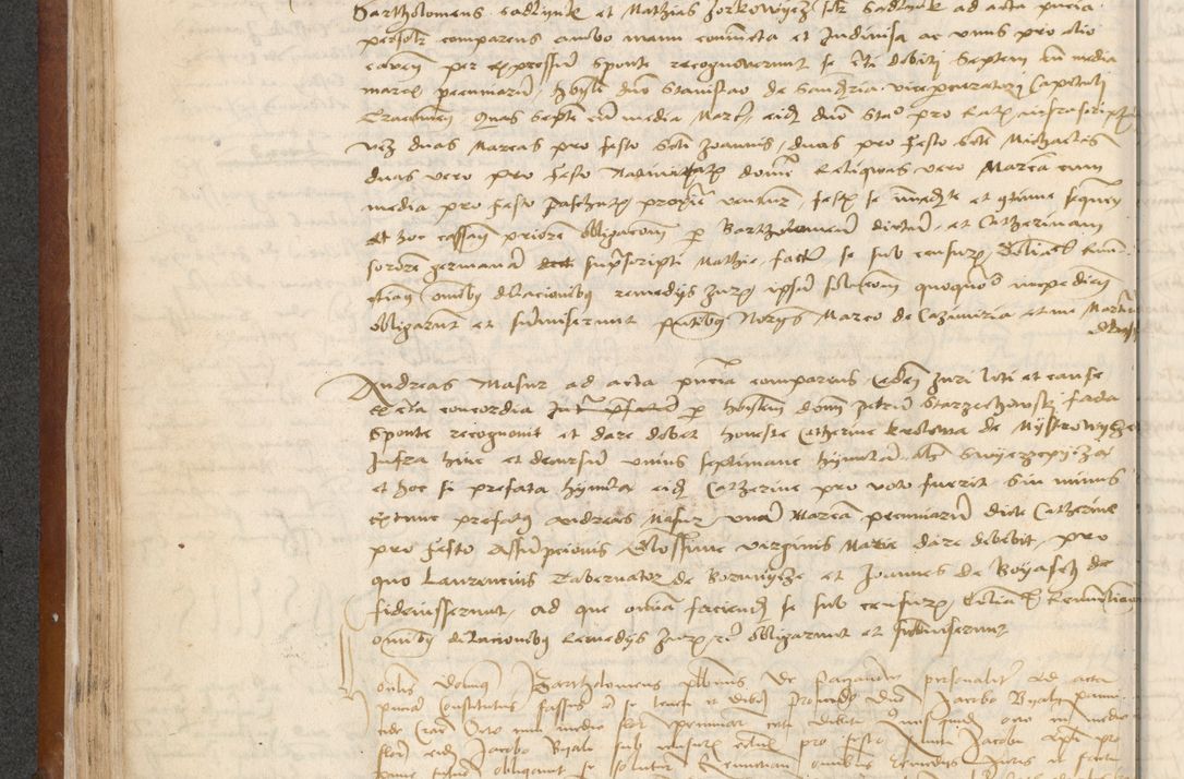 Zdjęcie nr 108 dla obiektu archiwalnego: [Acta] obligationum coram reverendo patre domino Thoma Rosnowsky canonico et offi[ciali C]racoviensi generali [a]d annum Domini 1514, [ind]itione secunda, pontificatus sanctissimi in Christo patris domini nostro domini Leonis divina providencia pape decimi moderni. Anno sue sanctitatis aduc ad 19 Marcii [...] primo secundis fatibus et felici sidere suum per manu Bronislaidis telluris Ursonici recipiunt et dii faveant ceptis