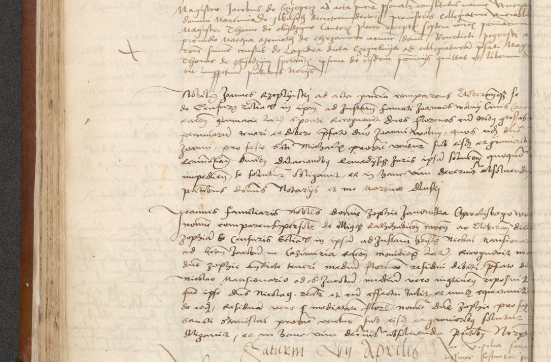 Zdjęcie nr 106 dla obiektu archiwalnego: [Acta] obligationum coram reverendo patre domino Thoma Rosnowsky canonico et offi[ciali C]racoviensi generali [a]d annum Domini 1514, [ind]itione secunda, pontificatus sanctissimi in Christo patris domini nostro domini Leonis divina providencia pape decimi moderni. Anno sue sanctitatis aduc ad 19 Marcii [...] primo secundis fatibus et felici sidere suum per manu Bronislaidis telluris Ursonici recipiunt et dii faveant ceptis