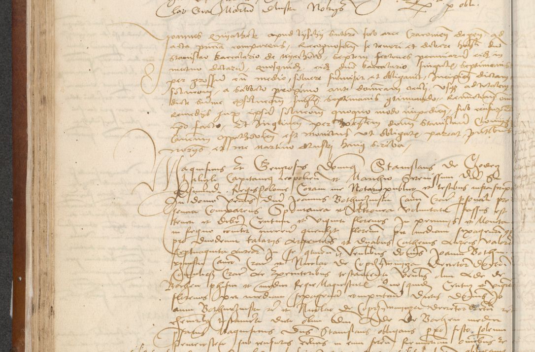 Zdjęcie nr 92 dla obiektu archiwalnego: [Acta] obligationum coram reverendo patre domino Thoma Rosnowsky canonico et offi[ciali C]racoviensi generali [a]d annum Domini 1514, [ind]itione secunda, pontificatus sanctissimi in Christo patris domini nostro domini Leonis divina providencia pape decimi moderni. Anno sue sanctitatis aduc ad 19 Marcii [...] primo secundis fatibus et felici sidere suum per manu Bronislaidis telluris Ursonici recipiunt et dii faveant ceptis