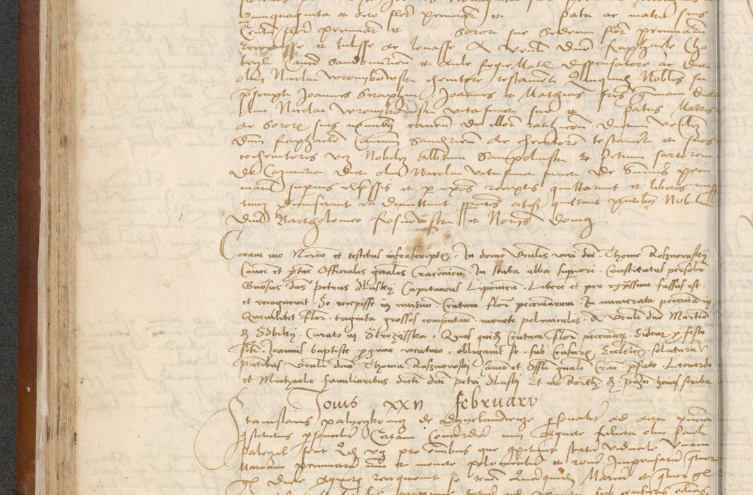 Zdjęcie nr 90 dla obiektu archiwalnego: [Acta] obligationum coram reverendo patre domino Thoma Rosnowsky canonico et offi[ciali C]racoviensi generali [a]d annum Domini 1514, [ind]itione secunda, pontificatus sanctissimi in Christo patris domini nostro domini Leonis divina providencia pape decimi moderni. Anno sue sanctitatis aduc ad 19 Marcii [...] primo secundis fatibus et felici sidere suum per manu Bronislaidis telluris Ursonici recipiunt et dii faveant ceptis