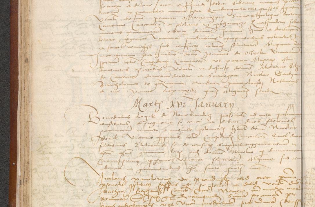 Zdjęcie nr 82 dla obiektu archiwalnego: [Acta] obligationum coram reverendo patre domino Thoma Rosnowsky canonico et offi[ciali C]racoviensi generali [a]d annum Domini 1514, [ind]itione secunda, pontificatus sanctissimi in Christo patris domini nostro domini Leonis divina providencia pape decimi moderni. Anno sue sanctitatis aduc ad 19 Marcii [...] primo secundis fatibus et felici sidere suum per manu Bronislaidis telluris Ursonici recipiunt et dii faveant ceptis