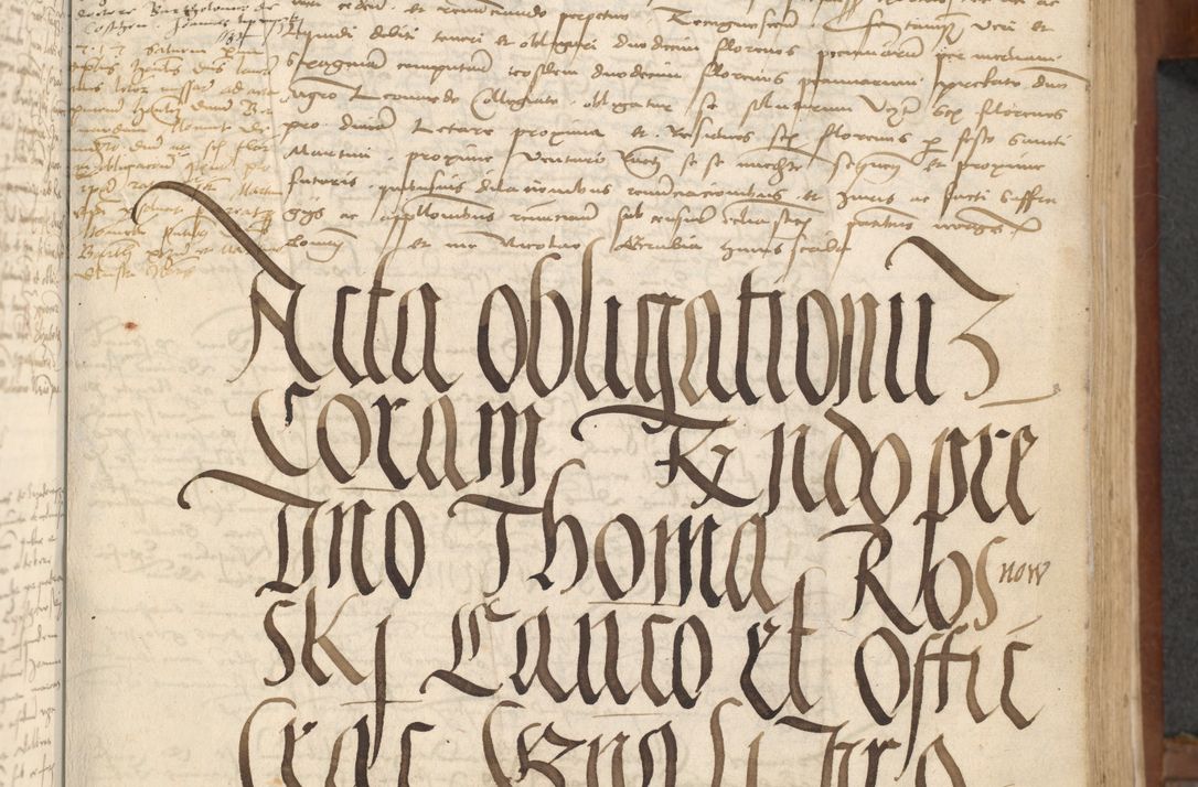 Zdjęcie nr 79 dla obiektu archiwalnego: [Acta] obligationum coram reverendo patre domino Thoma Rosnowsky canonico et offi[ciali C]racoviensi generali [a]d annum Domini 1514, [ind]itione secunda, pontificatus sanctissimi in Christo patris domini nostro domini Leonis divina providencia pape decimi moderni. Anno sue sanctitatis aduc ad 19 Marcii [...] primo secundis fatibus et felici sidere suum per manu Bronislaidis telluris Ursonici recipiunt et dii faveant ceptis