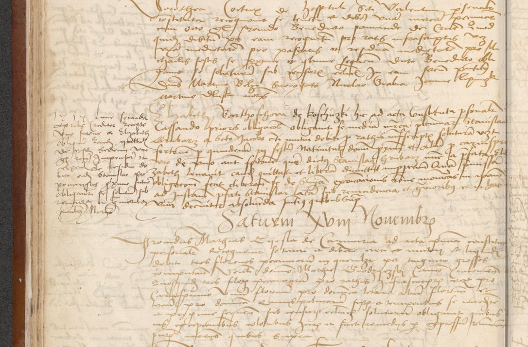 Zdjęcie nr 70 dla obiektu archiwalnego: [Acta] obligationum coram reverendo patre domino Thoma Rosnowsky canonico et offi[ciali C]racoviensi generali [a]d annum Domini 1514, [ind]itione secunda, pontificatus sanctissimi in Christo patris domini nostro domini Leonis divina providencia pape decimi moderni. Anno sue sanctitatis aduc ad 19 Marcii [...] primo secundis fatibus et felici sidere suum per manu Bronislaidis telluris Ursonici recipiunt et dii faveant ceptis