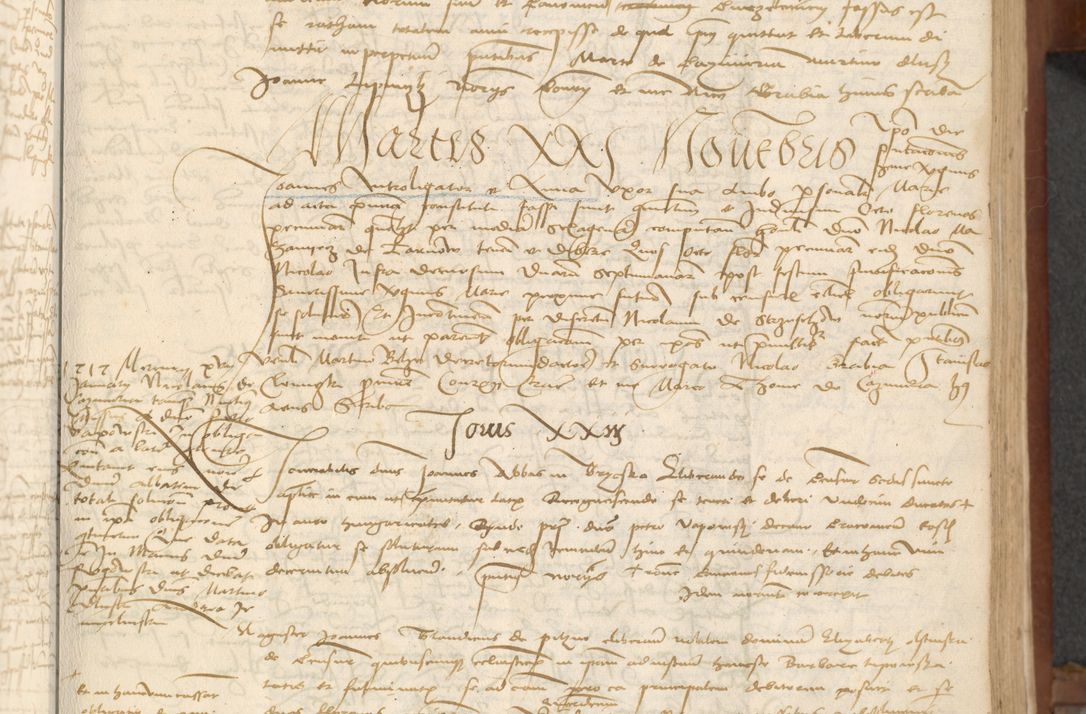 Zdjęcie nr 71 dla obiektu archiwalnego: [Acta] obligationum coram reverendo patre domino Thoma Rosnowsky canonico et offi[ciali C]racoviensi generali [a]d annum Domini 1514, [ind]itione secunda, pontificatus sanctissimi in Christo patris domini nostro domini Leonis divina providencia pape decimi moderni. Anno sue sanctitatis aduc ad 19 Marcii [...] primo secundis fatibus et felici sidere suum per manu Bronislaidis telluris Ursonici recipiunt et dii faveant ceptis