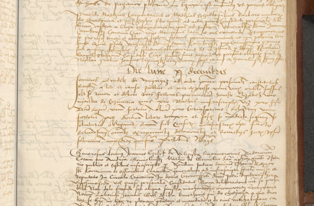 Zdjęcie nr 73 dla obiektu archiwalnego: [Acta] obligationum coram reverendo patre domino Thoma Rosnowsky canonico et offi[ciali C]racoviensi generali [a]d annum Domini 1514, [ind]itione secunda, pontificatus sanctissimi in Christo patris domini nostro domini Leonis divina providencia pape decimi moderni. Anno sue sanctitatis aduc ad 19 Marcii [...] primo secundis fatibus et felici sidere suum per manu Bronislaidis telluris Ursonici recipiunt et dii faveant ceptis