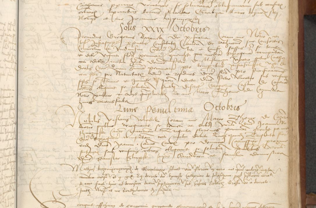 Zdjęcie nr 67 dla obiektu archiwalnego: [Acta] obligationum coram reverendo patre domino Thoma Rosnowsky canonico et offi[ciali C]racoviensi generali [a]d annum Domini 1514, [ind]itione secunda, pontificatus sanctissimi in Christo patris domini nostro domini Leonis divina providencia pape decimi moderni. Anno sue sanctitatis aduc ad 19 Marcii [...] primo secundis fatibus et felici sidere suum per manu Bronislaidis telluris Ursonici recipiunt et dii faveant ceptis