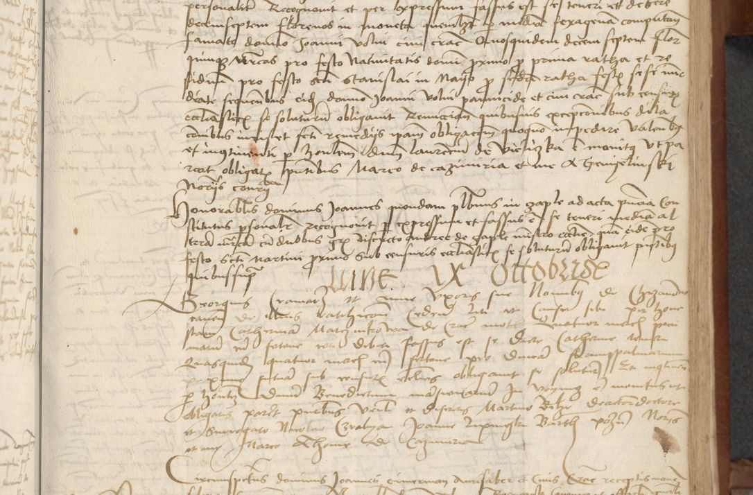 Zdjęcie nr 63 dla obiektu archiwalnego: [Acta] obligationum coram reverendo patre domino Thoma Rosnowsky canonico et offi[ciali C]racoviensi generali [a]d annum Domini 1514, [ind]itione secunda, pontificatus sanctissimi in Christo patris domini nostro domini Leonis divina providencia pape decimi moderni. Anno sue sanctitatis aduc ad 19 Marcii [...] primo secundis fatibus et felici sidere suum per manu Bronislaidis telluris Ursonici recipiunt et dii faveant ceptis