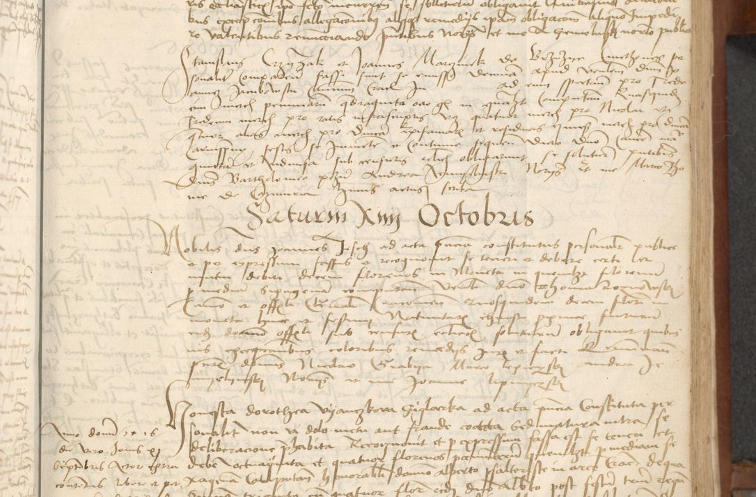 Zdjęcie nr 65 dla obiektu archiwalnego: [Acta] obligationum coram reverendo patre domino Thoma Rosnowsky canonico et offi[ciali C]racoviensi generali [a]d annum Domini 1514, [ind]itione secunda, pontificatus sanctissimi in Christo patris domini nostro domini Leonis divina providencia pape decimi moderni. Anno sue sanctitatis aduc ad 19 Marcii [...] primo secundis fatibus et felici sidere suum per manu Bronislaidis telluris Ursonici recipiunt et dii faveant ceptis