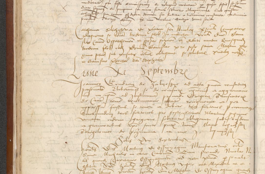 Zdjęcie nr 60 dla obiektu archiwalnego: [Acta] obligationum coram reverendo patre domino Thoma Rosnowsky canonico et offi[ciali C]racoviensi generali [a]d annum Domini 1514, [ind]itione secunda, pontificatus sanctissimi in Christo patris domini nostro domini Leonis divina providencia pape decimi moderni. Anno sue sanctitatis aduc ad 19 Marcii [...] primo secundis fatibus et felici sidere suum per manu Bronislaidis telluris Ursonici recipiunt et dii faveant ceptis
