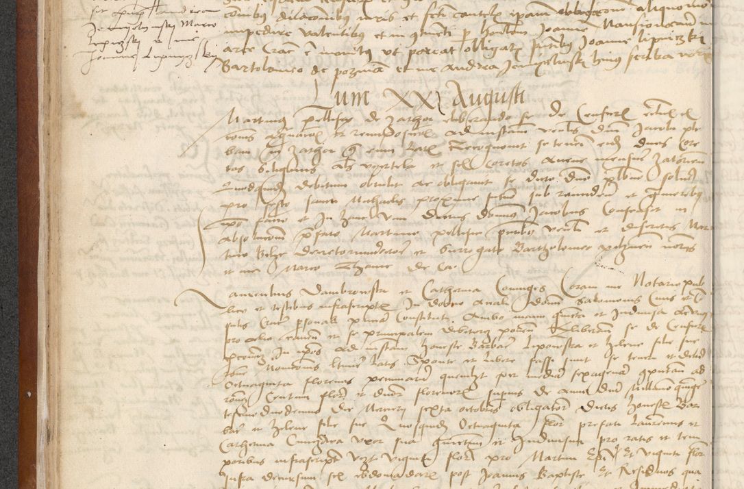 Zdjęcie nr 56 dla obiektu archiwalnego: [Acta] obligationum coram reverendo patre domino Thoma Rosnowsky canonico et offi[ciali C]racoviensi generali [a]d annum Domini 1514, [ind]itione secunda, pontificatus sanctissimi in Christo patris domini nostro domini Leonis divina providencia pape decimi moderni. Anno sue sanctitatis aduc ad 19 Marcii [...] primo secundis fatibus et felici sidere suum per manu Bronislaidis telluris Ursonici recipiunt et dii faveant ceptis