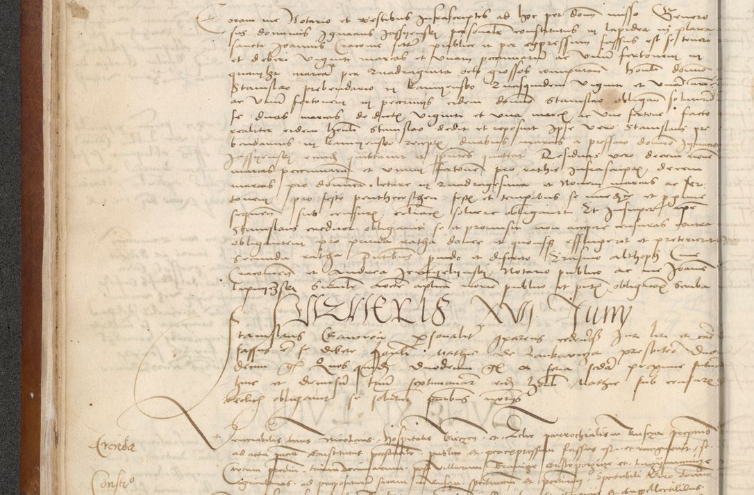 Zdjęcie nr 44 dla obiektu archiwalnego: [Acta] obligationum coram reverendo patre domino Thoma Rosnowsky canonico et offi[ciali C]racoviensi generali [a]d annum Domini 1514, [ind]itione secunda, pontificatus sanctissimi in Christo patris domini nostro domini Leonis divina providencia pape decimi moderni. Anno sue sanctitatis aduc ad 19 Marcii [...] primo secundis fatibus et felici sidere suum per manu Bronislaidis telluris Ursonici recipiunt et dii faveant ceptis