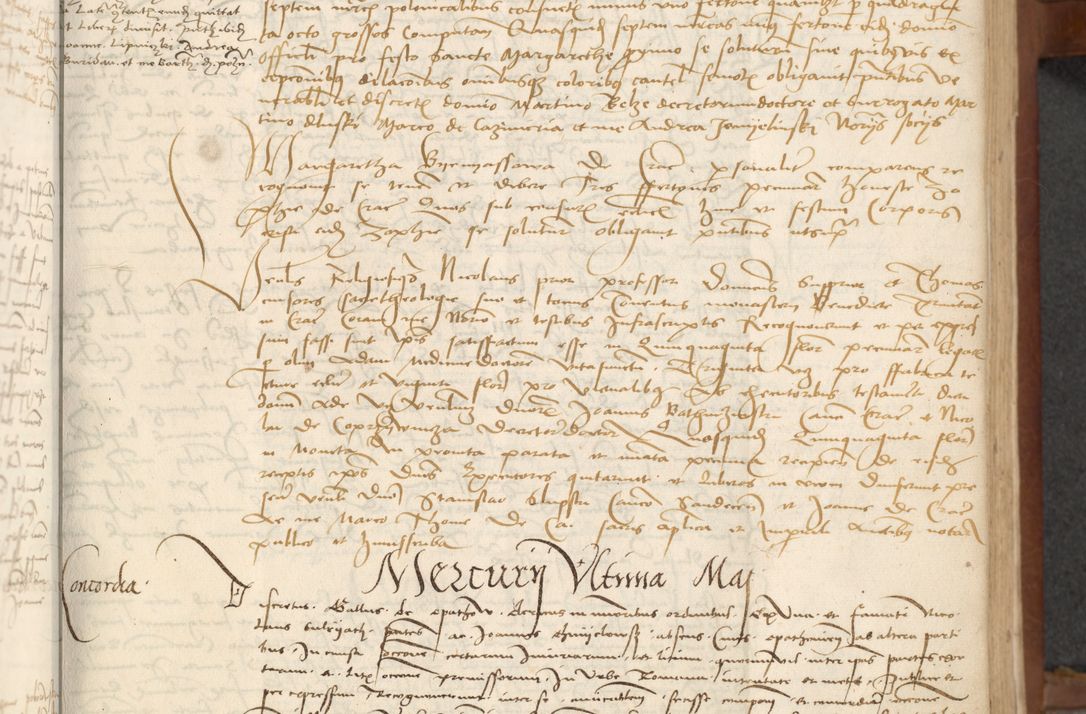 Zdjęcie nr 41 dla obiektu archiwalnego: [Acta] obligationum coram reverendo patre domino Thoma Rosnowsky canonico et offi[ciali C]racoviensi generali [a]d annum Domini 1514, [ind]itione secunda, pontificatus sanctissimi in Christo patris domini nostro domini Leonis divina providencia pape decimi moderni. Anno sue sanctitatis aduc ad 19 Marcii [...] primo secundis fatibus et felici sidere suum per manu Bronislaidis telluris Ursonici recipiunt et dii faveant ceptis