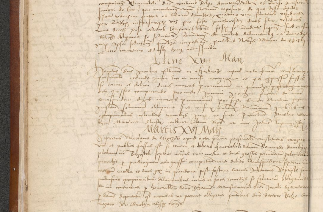Zdjęcie nr 38 dla obiektu archiwalnego: [Acta] obligationum coram reverendo patre domino Thoma Rosnowsky canonico et offi[ciali C]racoviensi generali [a]d annum Domini 1514, [ind]itione secunda, pontificatus sanctissimi in Christo patris domini nostro domini Leonis divina providencia pape decimi moderni. Anno sue sanctitatis aduc ad 19 Marcii [...] primo secundis fatibus et felici sidere suum per manu Bronislaidis telluris Ursonici recipiunt et dii faveant ceptis