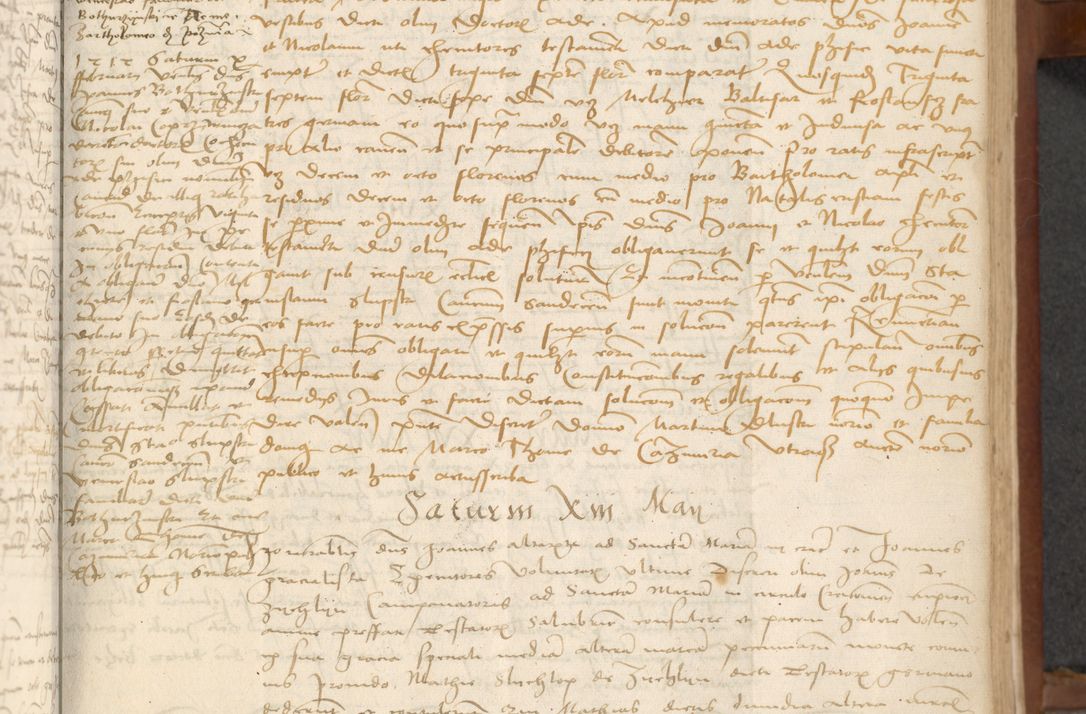 Zdjęcie nr 37 dla obiektu archiwalnego: [Acta] obligationum coram reverendo patre domino Thoma Rosnowsky canonico et offi[ciali C]racoviensi generali [a]d annum Domini 1514, [ind]itione secunda, pontificatus sanctissimi in Christo patris domini nostro domini Leonis divina providencia pape decimi moderni. Anno sue sanctitatis aduc ad 19 Marcii [...] primo secundis fatibus et felici sidere suum per manu Bronislaidis telluris Ursonici recipiunt et dii faveant ceptis