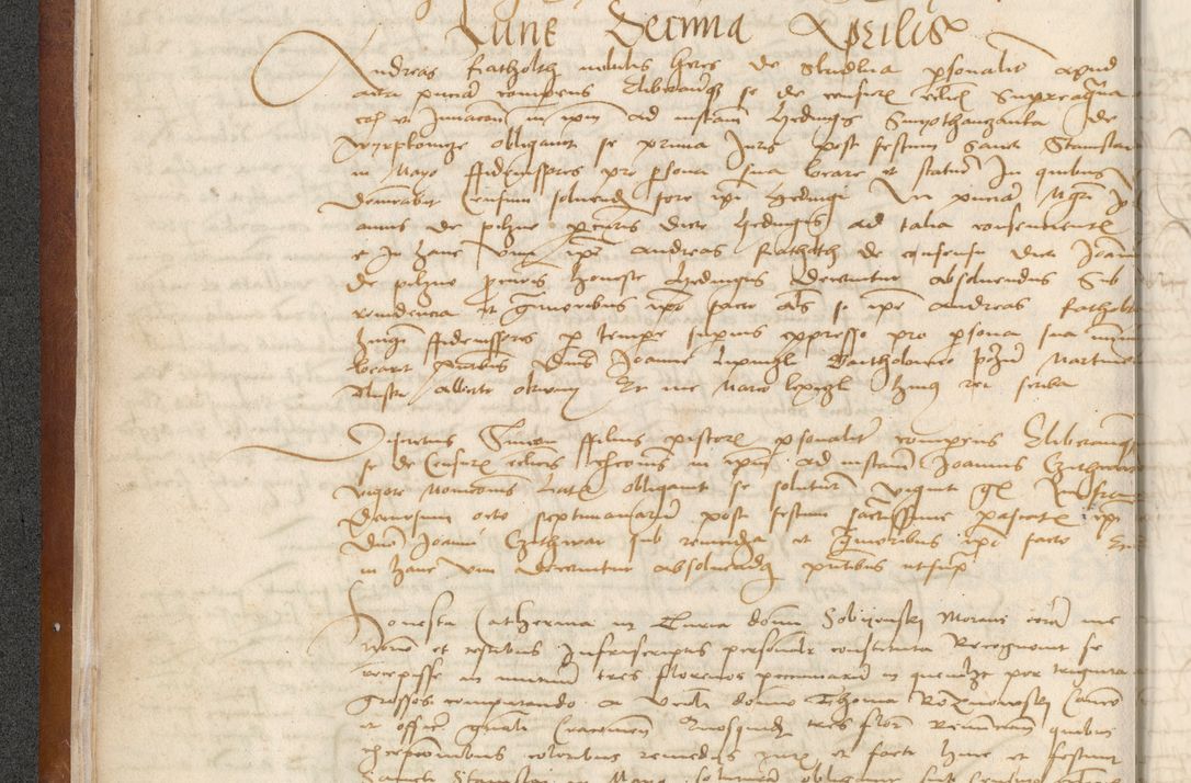 Zdjęcie nr 30 dla obiektu archiwalnego: [Acta] obligationum coram reverendo patre domino Thoma Rosnowsky canonico et offi[ciali C]racoviensi generali [a]d annum Domini 1514, [ind]itione secunda, pontificatus sanctissimi in Christo patris domini nostro domini Leonis divina providencia pape decimi moderni. Anno sue sanctitatis aduc ad 19 Marcii [...] primo secundis fatibus et felici sidere suum per manu Bronislaidis telluris Ursonici recipiunt et dii faveant ceptis