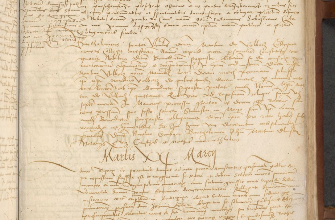 Zdjęcie nr 21 dla obiektu archiwalnego: [Acta] obligationum coram reverendo patre domino Thoma Rosnowsky canonico et offi[ciali C]racoviensi generali [a]d annum Domini 1514, [ind]itione secunda, pontificatus sanctissimi in Christo patris domini nostro domini Leonis divina providencia pape decimi moderni. Anno sue sanctitatis aduc ad 19 Marcii [...] primo secundis fatibus et felici sidere suum per manu Bronislaidis telluris Ursonici recipiunt et dii faveant ceptis