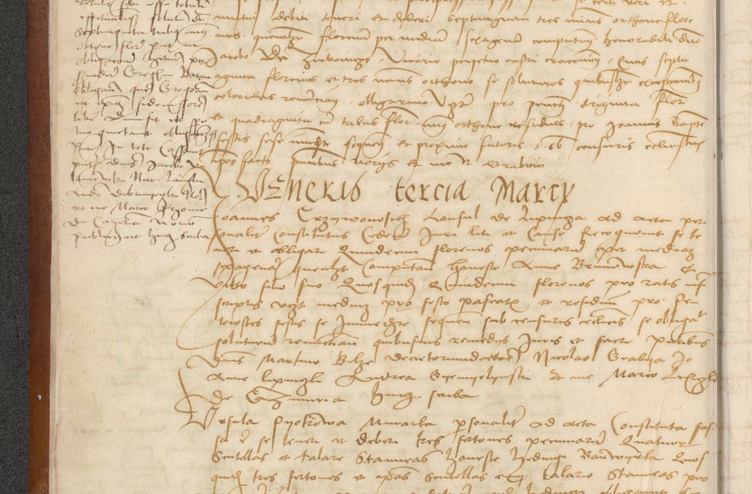 Zdjęcie nr 18 dla obiektu archiwalnego: [Acta] obligationum coram reverendo patre domino Thoma Rosnowsky canonico et offi[ciali C]racoviensi generali [a]d annum Domini 1514, [ind]itione secunda, pontificatus sanctissimi in Christo patris domini nostro domini Leonis divina providencia pape decimi moderni. Anno sue sanctitatis aduc ad 19 Marcii [...] primo secundis fatibus et felici sidere suum per manu Bronislaidis telluris Ursonici recipiunt et dii faveant ceptis