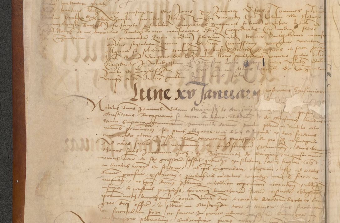 Zdjęcie nr 8 dla obiektu archiwalnego: [Acta] obligationum coram reverendo patre domino Thoma Rosnowsky canonico et offi[ciali C]racoviensi generali [a]d annum Domini 1514, [ind]itione secunda, pontificatus sanctissimi in Christo patris domini nostro domini Leonis divina providencia pape decimi moderni. Anno sue sanctitatis aduc ad 19 Marcii [...] primo secundis fatibus et felici sidere suum per manu Bronislaidis telluris Ursonici recipiunt et dii faveant ceptis