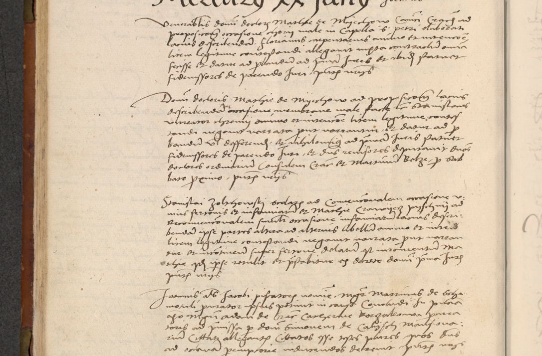 Zdjęcie nr 167 dla obiektu archiwalnego: In nomine Domini. Amen. Sub anno eiusdem Domini millesimo quingentesimo vigesimo, indicione octava, pontificatus sanctissimi in Christo patris et domini nostri domini Leonis divina providencia pape decimi moderni anno ad 19 Marcii durante septimo, acta actorum coram venerabili viro domino Thoma Rosznowski canonico et officiali generali Cracoviensi felicibus, sideribus continuantur atque exordium capiunt et Dii faveant ceptis