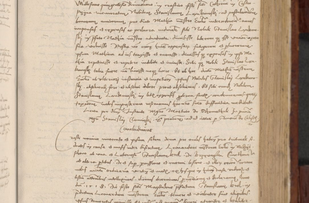 Zdjęcie nr 156 dla obiektu archiwalnego: In nomine Domini. Amen. Sub anno eiusdem Domini millesimo quingentesimo vigesimo, indicione octava, pontificatus sanctissimi in Christo patris et domini nostri domini Leonis divina providencia pape decimi moderni anno ad 19 Marcii durante septimo, acta actorum coram venerabili viro domino Thoma Rosznowski canonico et officiali generali Cracoviensi felicibus, sideribus continuantur atque exordium capiunt et Dii faveant ceptis
