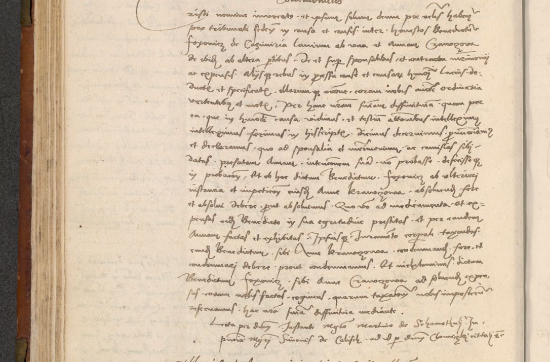 Zdjęcie nr 157 dla obiektu archiwalnego: In nomine Domini. Amen. Sub anno eiusdem Domini millesimo quingentesimo vigesimo, indicione octava, pontificatus sanctissimi in Christo patris et domini nostri domini Leonis divina providencia pape decimi moderni anno ad 19 Marcii durante septimo, acta actorum coram venerabili viro domino Thoma Rosznowski canonico et officiali generali Cracoviensi felicibus, sideribus continuantur atque exordium capiunt et Dii faveant ceptis