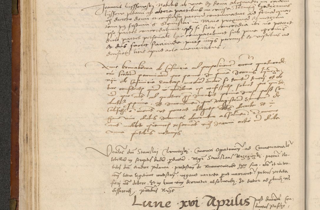 Zdjęcie nr 97 dla obiektu archiwalnego: In nomine Domini. Amen. Sub anno eiusdem Domini millesimo quingentesimo vigesimo, indicione octava, pontificatus sanctissimi in Christo patris et domini nostri domini Leonis divina providencia pape decimi moderni anno ad 19 Marcii durante septimo, acta actorum coram venerabili viro domino Thoma Rosznowski canonico et officiali generali Cracoviensi felicibus, sideribus continuantur atque exordium capiunt et Dii faveant ceptis
