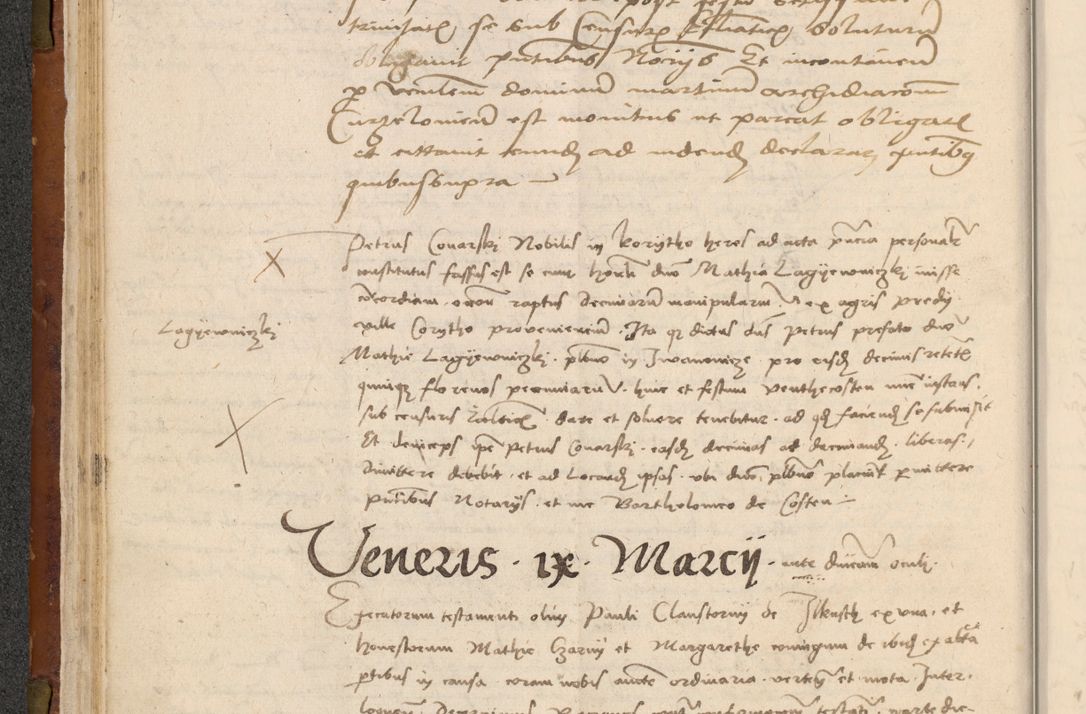 Zdjęcie nr 59 dla obiektu archiwalnego: In nomine Domini. Amen. Sub anno eiusdem Domini millesimo quingentesimo vigesimo, indicione octava, pontificatus sanctissimi in Christo patris et domini nostri domini Leonis divina providencia pape decimi moderni anno ad 19 Marcii durante septimo, acta actorum coram venerabili viro domino Thoma Rosznowski canonico et officiali generali Cracoviensi felicibus, sideribus continuantur atque exordium capiunt et Dii faveant ceptis