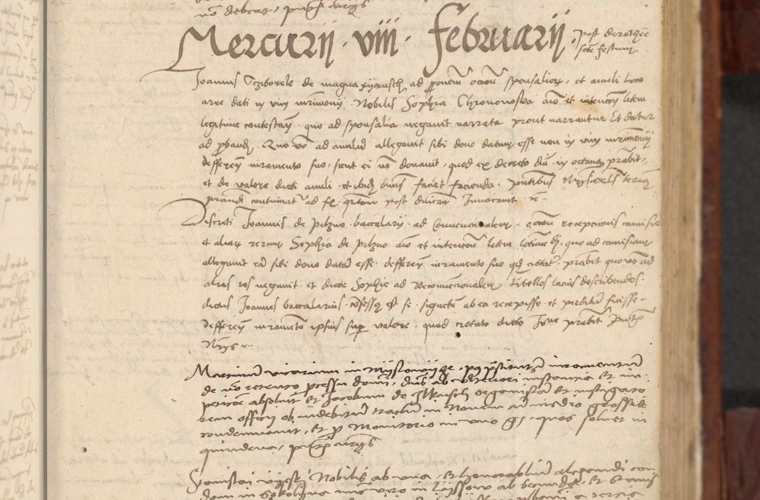 Zdjęcie nr 28 dla obiektu archiwalnego: In nomine Domini. Amen. Sub anno eiusdem Domini millesimo quingentesimo vigesimo, indicione octava, pontificatus sanctissimi in Christo patris et domini nostri domini Leonis divina providencia pape decimi moderni anno ad 19 Marcii durante septimo, acta actorum coram venerabili viro domino Thoma Rosznowski canonico et officiali generali Cracoviensi felicibus, sideribus continuantur atque exordium capiunt et Dii faveant ceptis