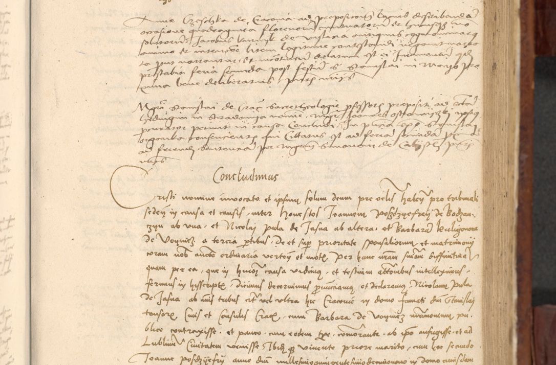 Zdjęcie nr 406 dla obiektu archiwalnego: In nomine Domini. Amen. Sub anno eiusdem Domini millesimo quingentesimo vigesimo, indicione octava, pontificatus sanctissimi in Christo patris et domini nostri domini Leonis divina providencia pape decimi moderni anno ad 19 Marcii durante septimo, acta actorum coram venerabili viro domino Thoma Rosznowski canonico et officiali generali Cracoviensi felicibus, sideribus continuantur atque exordium capiunt et Dii faveant ceptis