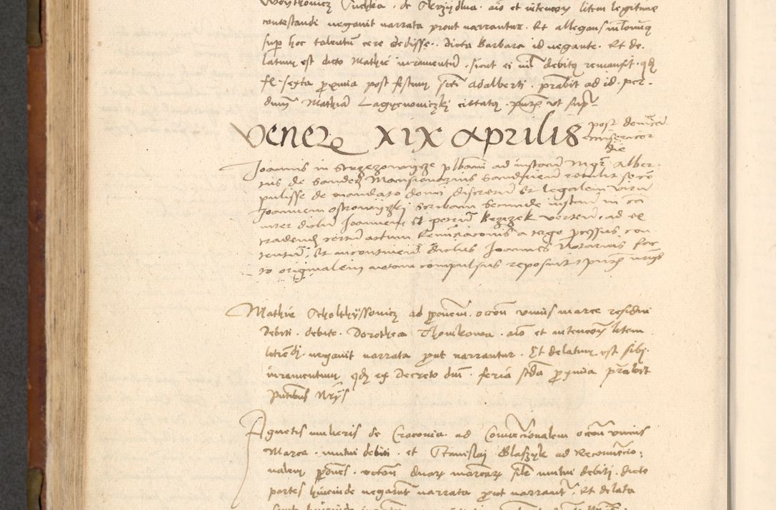 Zdjęcie nr 395 dla obiektu archiwalnego: In nomine Domini. Amen. Sub anno eiusdem Domini millesimo quingentesimo vigesimo, indicione octava, pontificatus sanctissimi in Christo patris et domini nostri domini Leonis divina providencia pape decimi moderni anno ad 19 Marcii durante septimo, acta actorum coram venerabili viro domino Thoma Rosznowski canonico et officiali generali Cracoviensi felicibus, sideribus continuantur atque exordium capiunt et Dii faveant ceptis