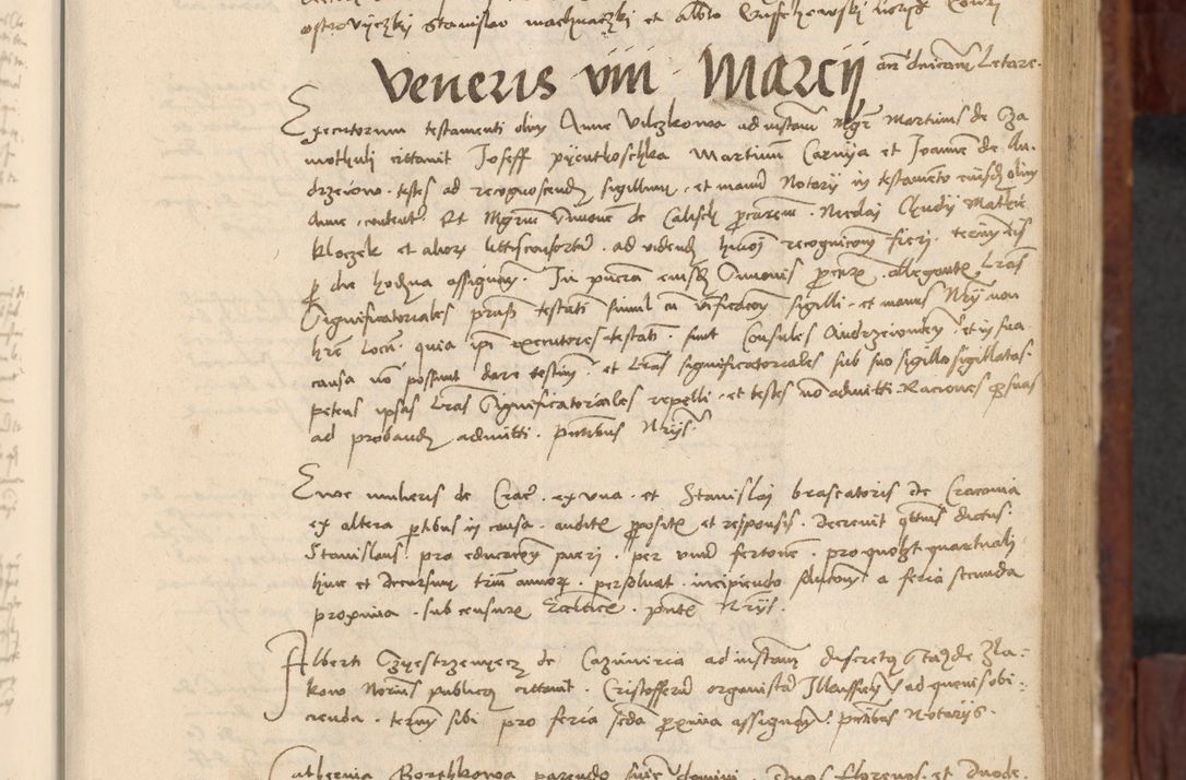 Zdjęcie nr 354 dla obiektu archiwalnego: In nomine Domini. Amen. Sub anno eiusdem Domini millesimo quingentesimo vigesimo, indicione octava, pontificatus sanctissimi in Christo patris et domini nostri domini Leonis divina providencia pape decimi moderni anno ad 19 Marcii durante septimo, acta actorum coram venerabili viro domino Thoma Rosznowski canonico et officiali generali Cracoviensi felicibus, sideribus continuantur atque exordium capiunt et Dii faveant ceptis