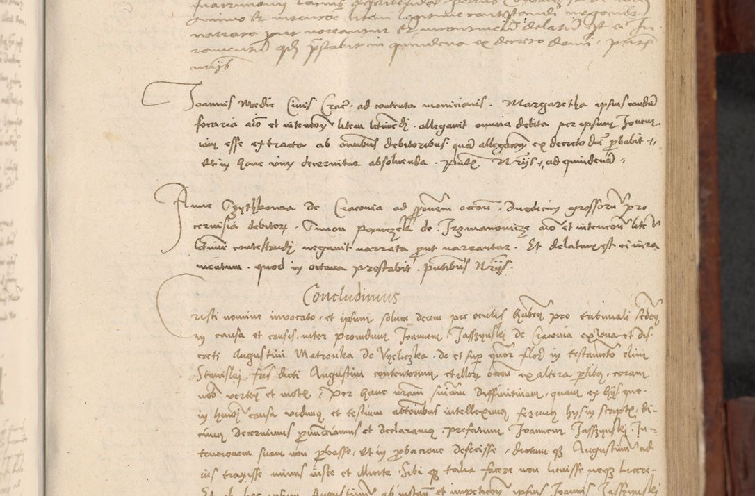 Zdjęcie nr 342 dla obiektu archiwalnego: In nomine Domini. Amen. Sub anno eiusdem Domini millesimo quingentesimo vigesimo, indicione octava, pontificatus sanctissimi in Christo patris et domini nostri domini Leonis divina providencia pape decimi moderni anno ad 19 Marcii durante septimo, acta actorum coram venerabili viro domino Thoma Rosznowski canonico et officiali generali Cracoviensi felicibus, sideribus continuantur atque exordium capiunt et Dii faveant ceptis