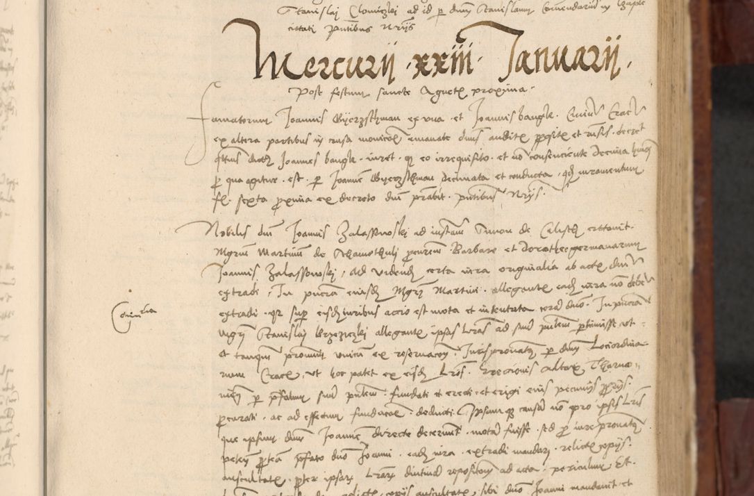 Zdjęcie nr 316 dla obiektu archiwalnego: In nomine Domini. Amen. Sub anno eiusdem Domini millesimo quingentesimo vigesimo, indicione octava, pontificatus sanctissimi in Christo patris et domini nostri domini Leonis divina providencia pape decimi moderni anno ad 19 Marcii durante septimo, acta actorum coram venerabili viro domino Thoma Rosznowski canonico et officiali generali Cracoviensi felicibus, sideribus continuantur atque exordium capiunt et Dii faveant ceptis