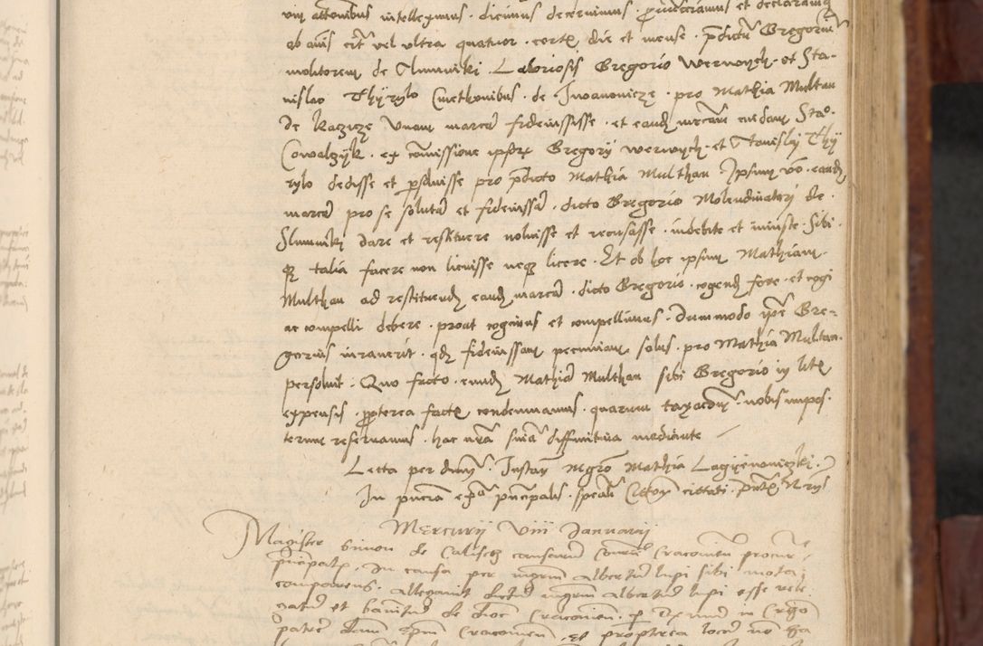 Zdjęcie nr 304 dla obiektu archiwalnego: In nomine Domini. Amen. Sub anno eiusdem Domini millesimo quingentesimo vigesimo, indicione octava, pontificatus sanctissimi in Christo patris et domini nostri domini Leonis divina providencia pape decimi moderni anno ad 19 Marcii durante septimo, acta actorum coram venerabili viro domino Thoma Rosznowski canonico et officiali generali Cracoviensi felicibus, sideribus continuantur atque exordium capiunt et Dii faveant ceptis