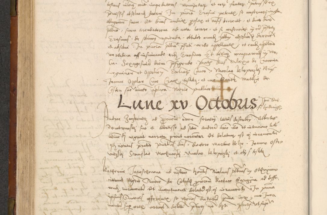 Zdjęcie nr 257 dla obiektu archiwalnego: In nomine Domini. Amen. Sub anno eiusdem Domini millesimo quingentesimo vigesimo, indicione octava, pontificatus sanctissimi in Christo patris et domini nostri domini Leonis divina providencia pape decimi moderni anno ad 19 Marcii durante septimo, acta actorum coram venerabili viro domino Thoma Rosznowski canonico et officiali generali Cracoviensi felicibus, sideribus continuantur atque exordium capiunt et Dii faveant ceptis