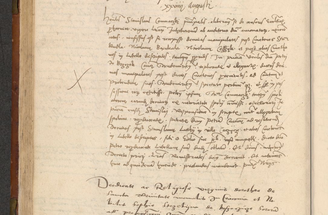 Zdjęcie nr 223 dla obiektu archiwalnego: In nomine Domini. Amen. Sub anno eiusdem Domini millesimo quingentesimo vigesimo, indicione octava, pontificatus sanctissimi in Christo patris et domini nostri domini Leonis divina providencia pape decimi moderni anno ad 19 Marcii durante septimo, acta actorum coram venerabili viro domino Thoma Rosznowski canonico et officiali generali Cracoviensi felicibus, sideribus continuantur atque exordium capiunt et Dii faveant ceptis