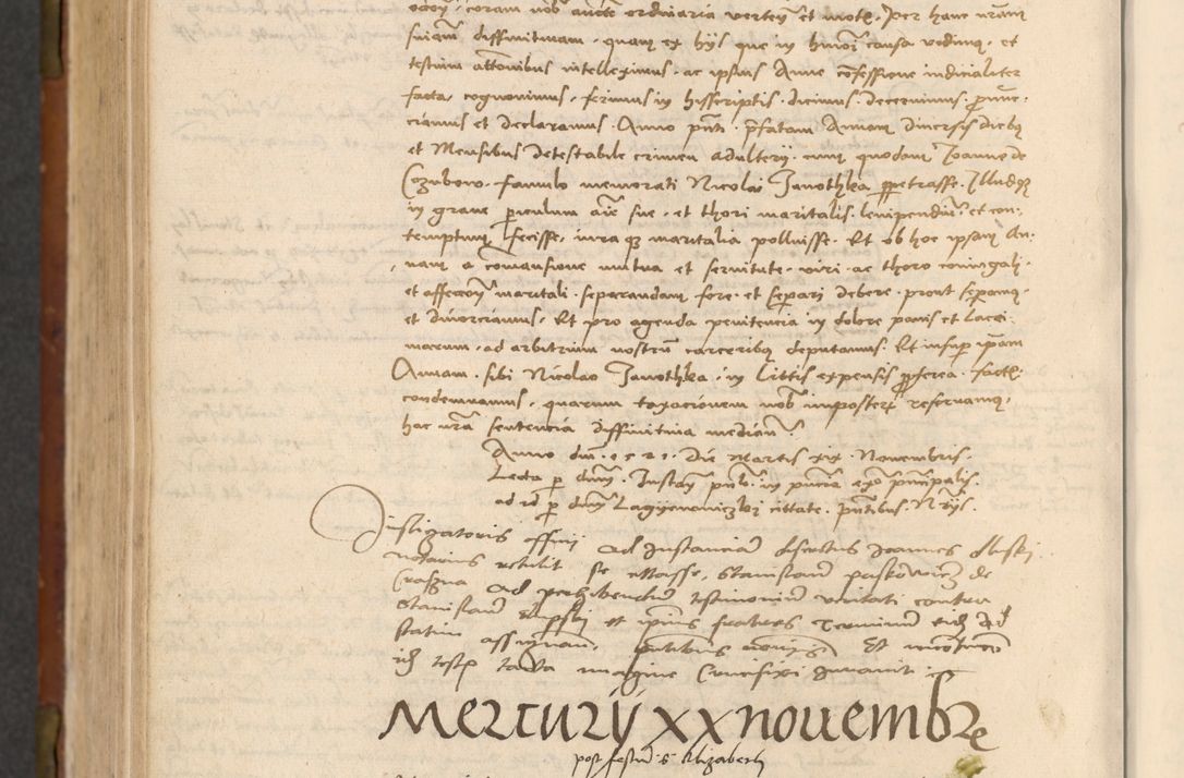 Zdjęcie nr 595 dla obiektu archiwalnego: In nomine Domini. Amen. Sub anno eiusdem Domini millesimo quingentesimo vigesimo, indicione octava, pontificatus sanctissimi in Christo patris et domini nostri domini Leonis divina providencia pape decimi moderni anno ad 19 Marcii durante septimo, acta actorum coram venerabili viro domino Thoma Rosznowski canonico et officiali generali Cracoviensi felicibus, sideribus continuantur atque exordium capiunt et Dii faveant ceptis
