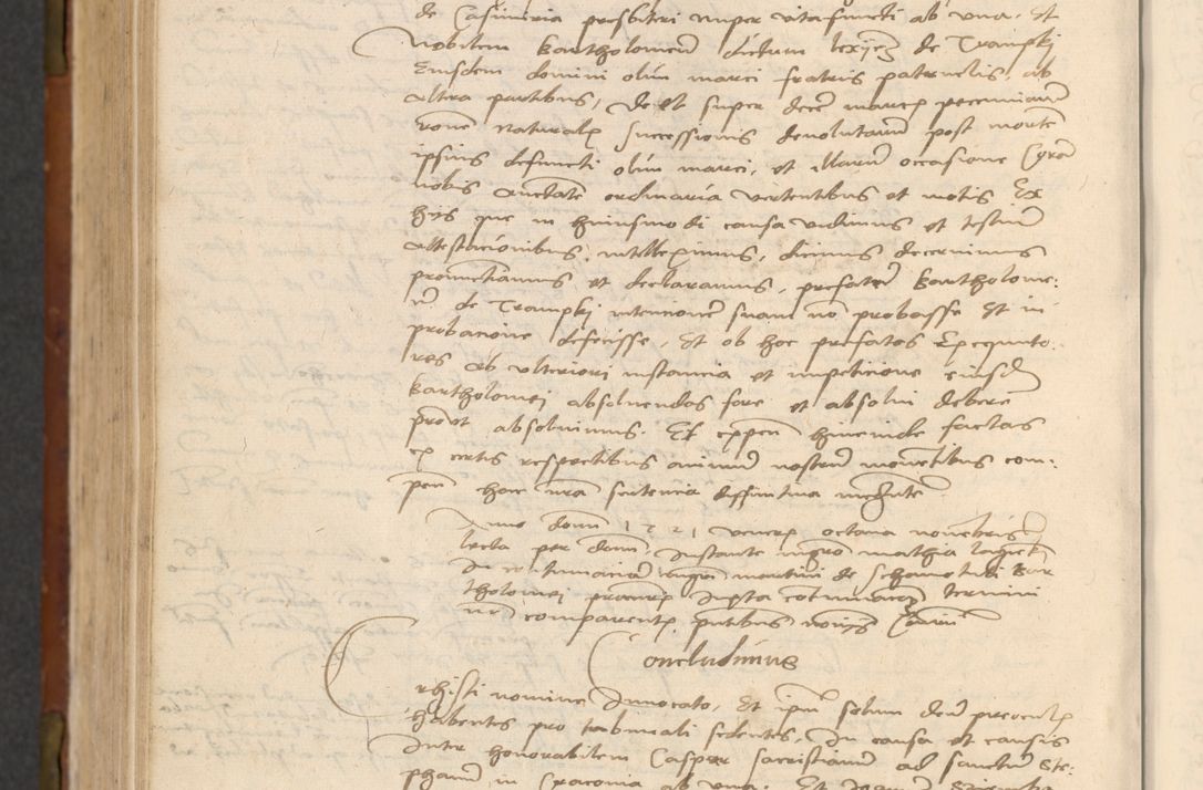 Zdjęcie nr 587 dla obiektu archiwalnego: In nomine Domini. Amen. Sub anno eiusdem Domini millesimo quingentesimo vigesimo, indicione octava, pontificatus sanctissimi in Christo patris et domini nostri domini Leonis divina providencia pape decimi moderni anno ad 19 Marcii durante septimo, acta actorum coram venerabili viro domino Thoma Rosznowski canonico et officiali generali Cracoviensi felicibus, sideribus continuantur atque exordium capiunt et Dii faveant ceptis