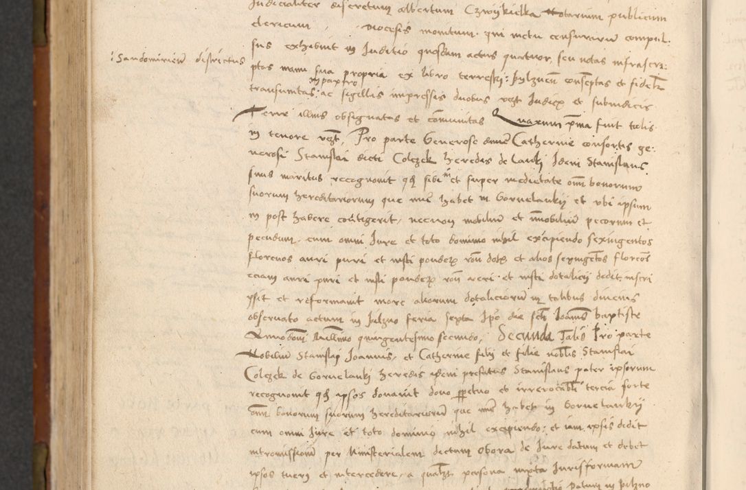 Zdjęcie nr 547 dla obiektu archiwalnego: In nomine Domini. Amen. Sub anno eiusdem Domini millesimo quingentesimo vigesimo, indicione octava, pontificatus sanctissimi in Christo patris et domini nostri domini Leonis divina providencia pape decimi moderni anno ad 19 Marcii durante septimo, acta actorum coram venerabili viro domino Thoma Rosznowski canonico et officiali generali Cracoviensi felicibus, sideribus continuantur atque exordium capiunt et Dii faveant ceptis