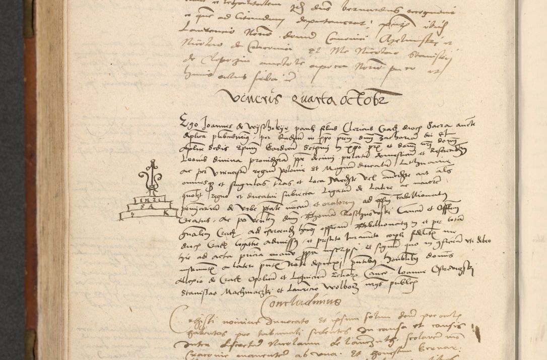 Zdjęcie nr 545 dla obiektu archiwalnego: In nomine Domini. Amen. Sub anno eiusdem Domini millesimo quingentesimo vigesimo, indicione octava, pontificatus sanctissimi in Christo patris et domini nostri domini Leonis divina providencia pape decimi moderni anno ad 19 Marcii durante septimo, acta actorum coram venerabili viro domino Thoma Rosznowski canonico et officiali generali Cracoviensi felicibus, sideribus continuantur atque exordium capiunt et Dii faveant ceptis