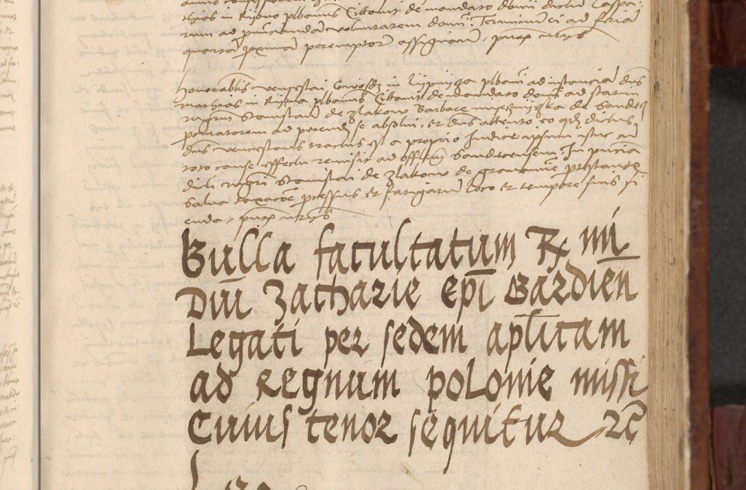Zdjęcie nr 450 dla obiektu archiwalnego: In nomine Domini. Amen. Sub anno eiusdem Domini millesimo quingentesimo vigesimo, indicione octava, pontificatus sanctissimi in Christo patris et domini nostri domini Leonis divina providencia pape decimi moderni anno ad 19 Marcii durante septimo, acta actorum coram venerabili viro domino Thoma Rosznowski canonico et officiali generali Cracoviensi felicibus, sideribus continuantur atque exordium capiunt et Dii faveant ceptis